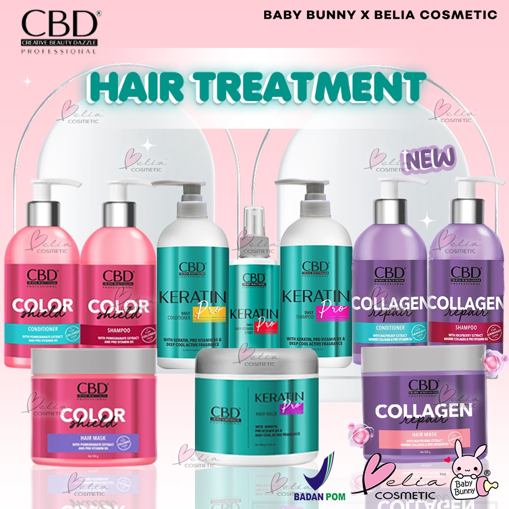 ❤ BELIA ❤ CBD Professional Hair Treatment Color Shield | Keratin Pro | Shampo | Conditioner | Hair Mask | Hair Vitamin Spray | BPOM