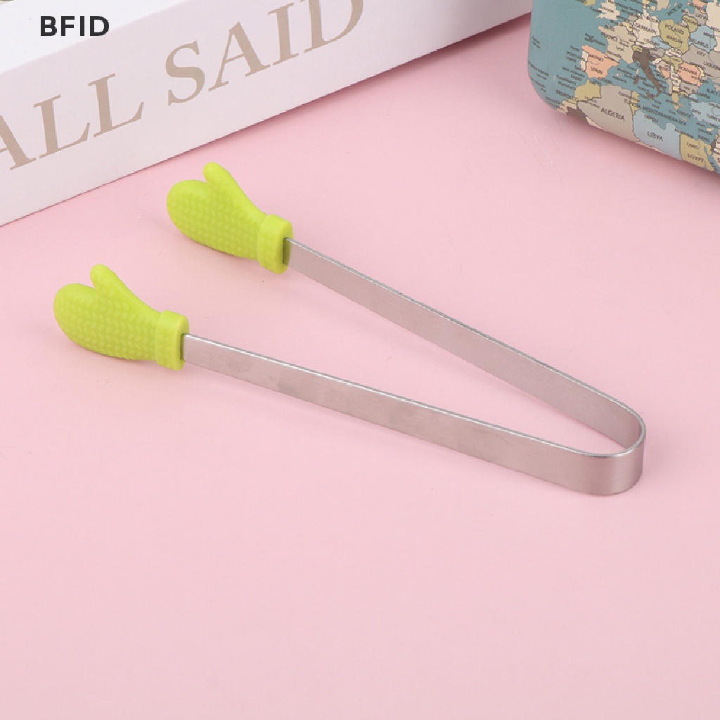 [BFID] Sarung Tangan Penjepit Makanan Silikon-Bentuk Stainless Steel Non-slip Ice Candy Food Clip [ID]