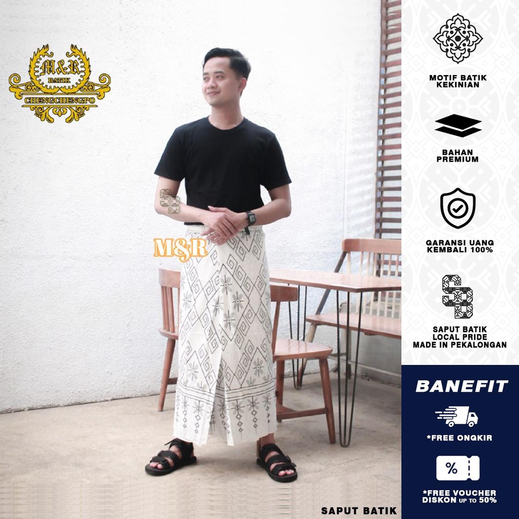 Sarung Batik Kasmaran Putih - Sarung Batik Pekalongan - Sarung Batik