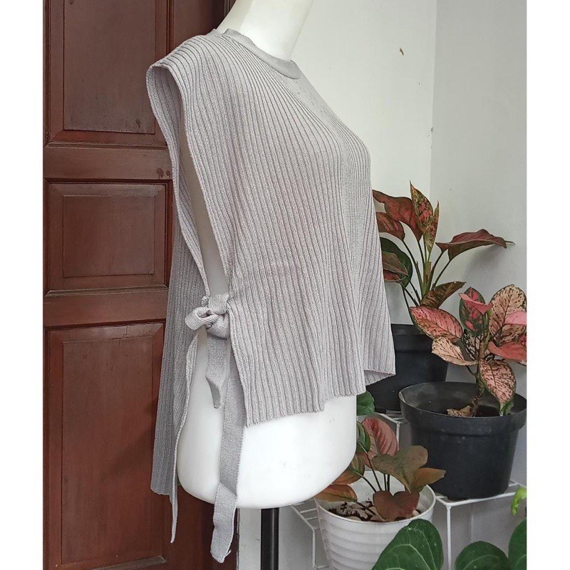 MakeGrosir - VEST ROMPI RAJUT RIB