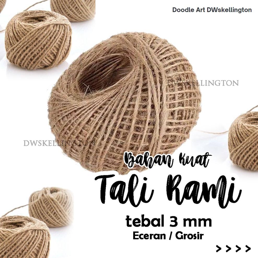 Trending  [Dapat Emas] Tali Rami Goni Medan 3 mm Jerami Hemp Rope Straw String Murah Per Meter