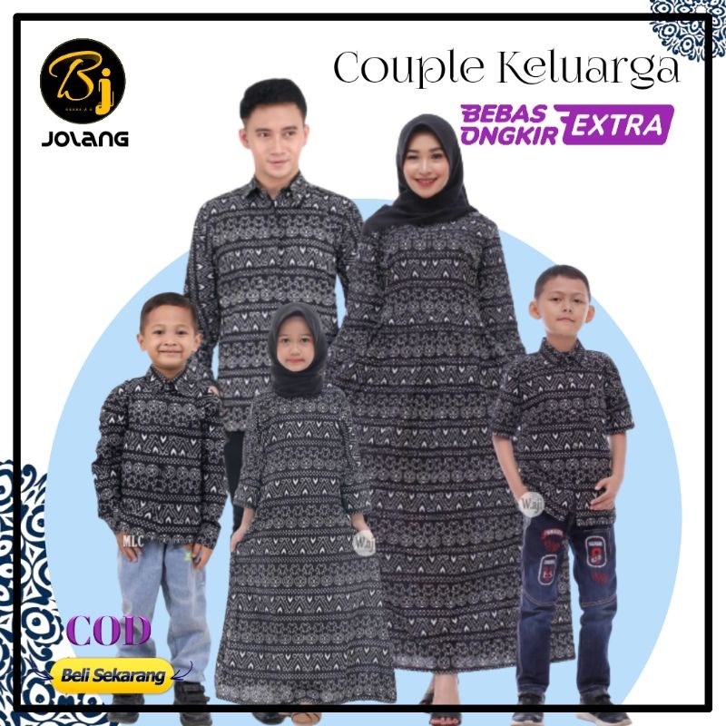 BISA COD Baju Couple Ayah Dan Anak Perempuan Muslim Family 2022 Kapelan Pasangan Suami Istri Modern Batik Set Sarimbit Eksis Terbaru