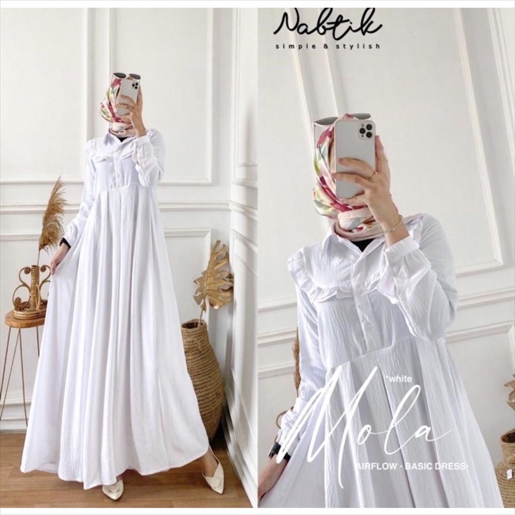 YA 840 - Maxy Dress AMD Crinkle Airflow Premium Baju Gamis Pakaian Wanita Busui Friendly Anti Kusut