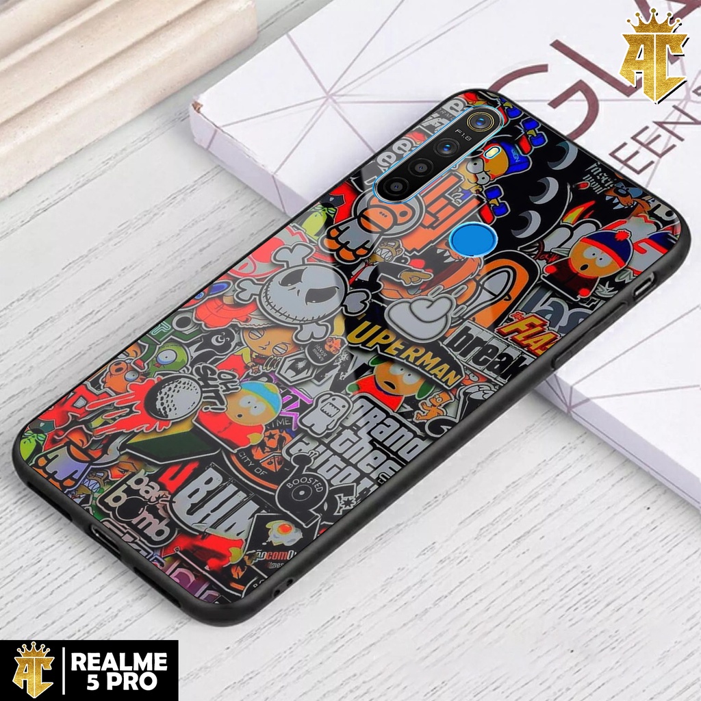 Case Realme 5 Pro - Casing Realme 5 Pro Terbaru 2021 AERO CASE [ GRAFITTY ] Silikon Realme 5 Pro -  