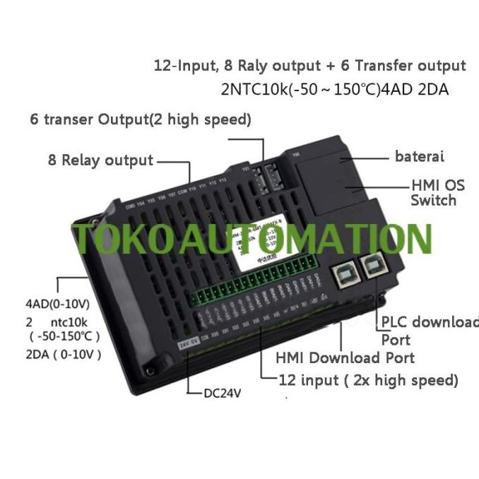 PLC FX1S 20MR 6MT 2AD 2DA 24VDC With Touch HMI PLC MURAH MERIAH PE16 tokoaut000 Ayo Beli