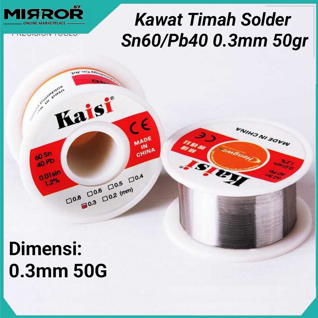 Kawat Timah Solder Tin Lead Sn60/Pb40 0.3mm 50gr