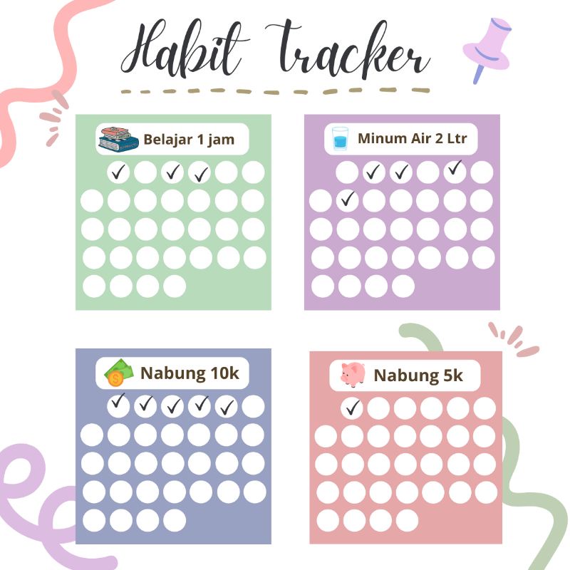 

habit tracker/saving challenge paper sticker