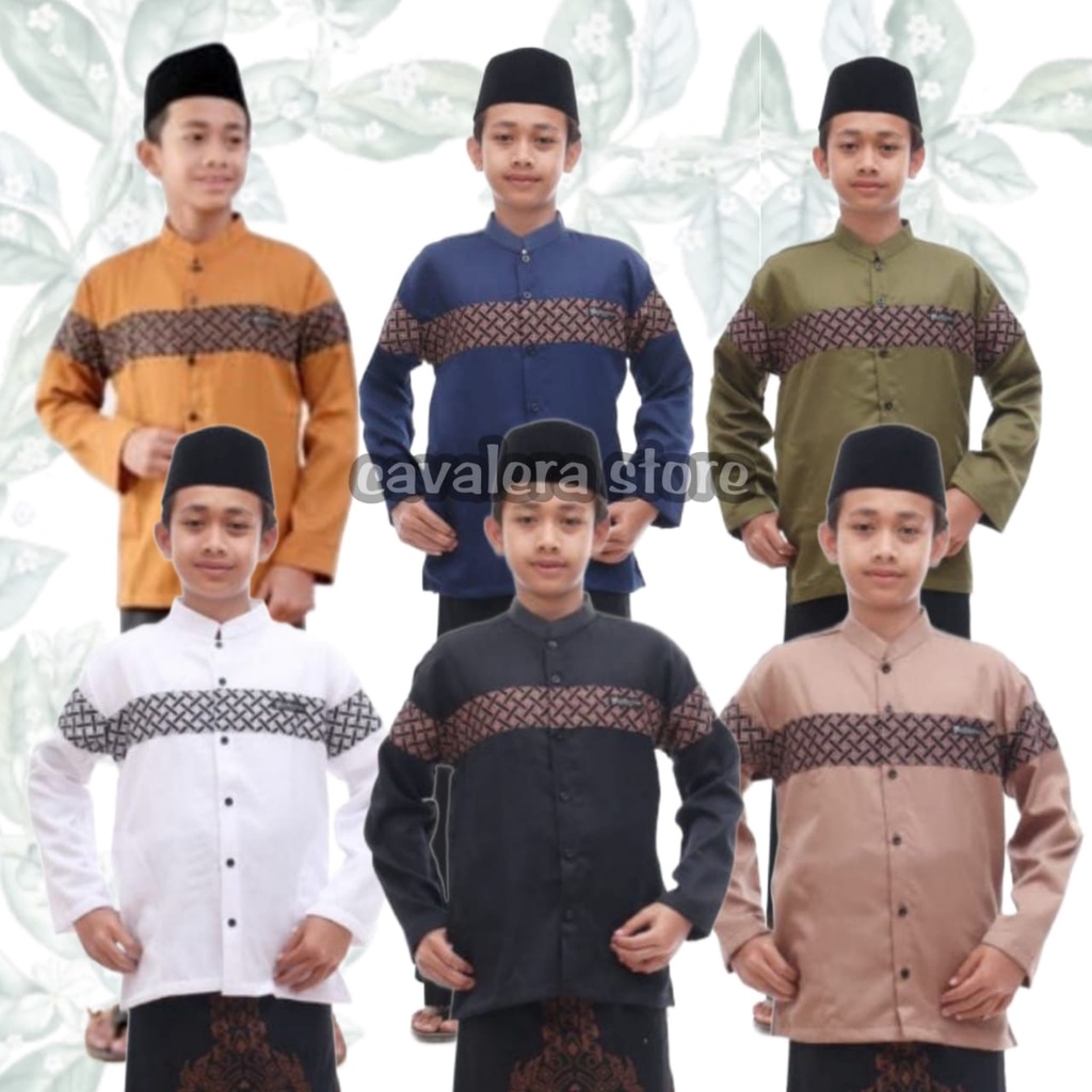 koko anak | baju koko anak remaja | kemeja koko anak motif bata Qnang