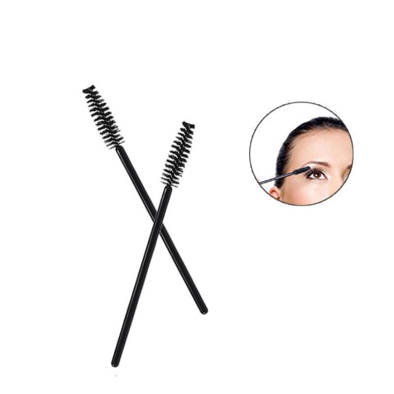 Kuas Bulu Mata &amp; Alis Bahan Serat Sintetis Desain Simple Warna Hitam