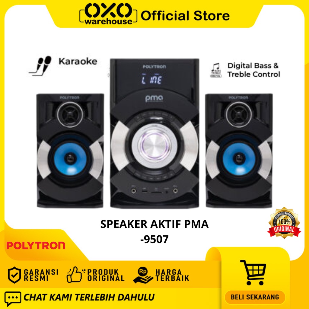 POLYTRON Bluetooth Speaker  PMA 9507 /BA Multimedia Karaoke Low Watt Garansi Resmi