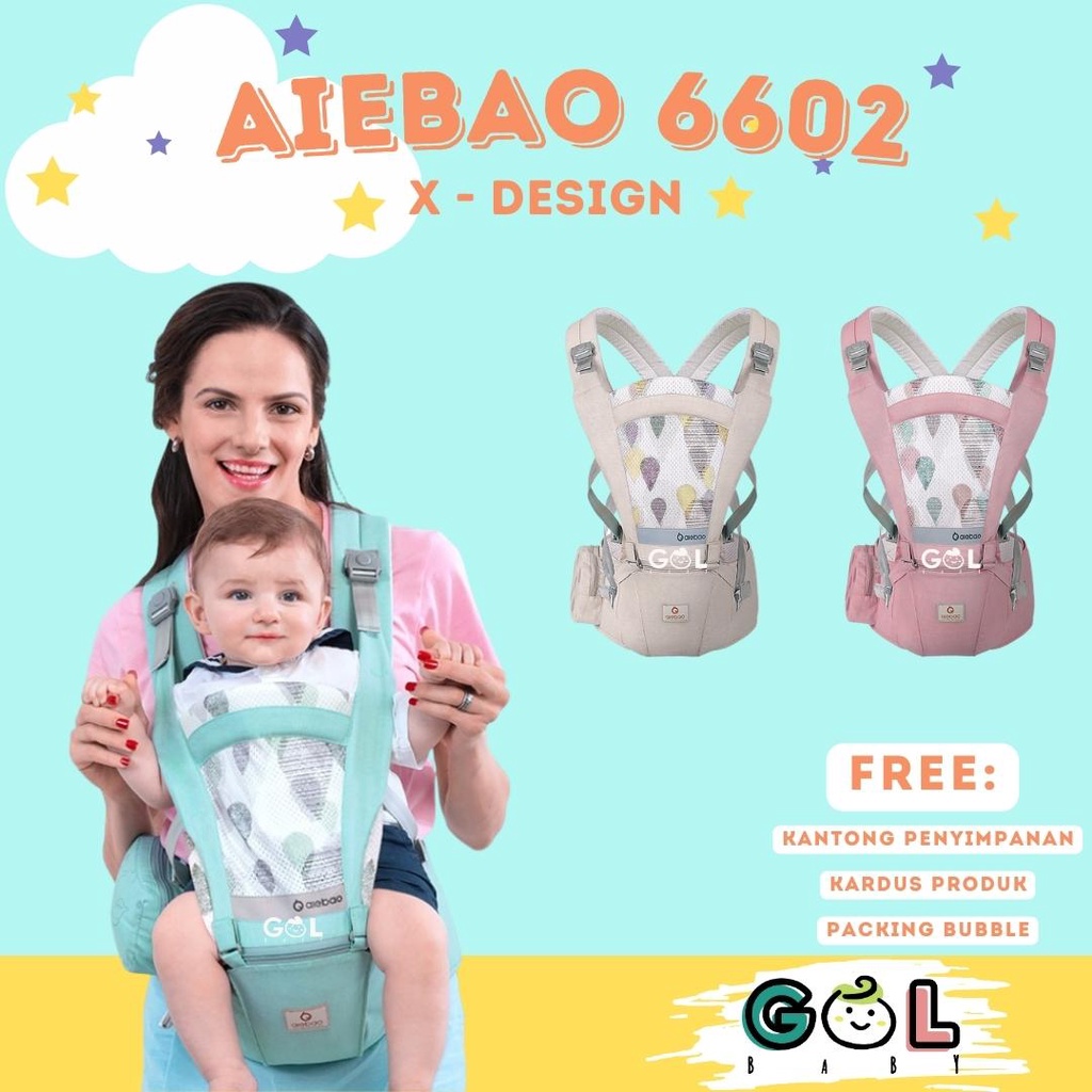 Gendongan Bayi Baby Carrier multifunction Hipseat Carrier Aiebao 6602 (jual 6636 6634 6604 6629)