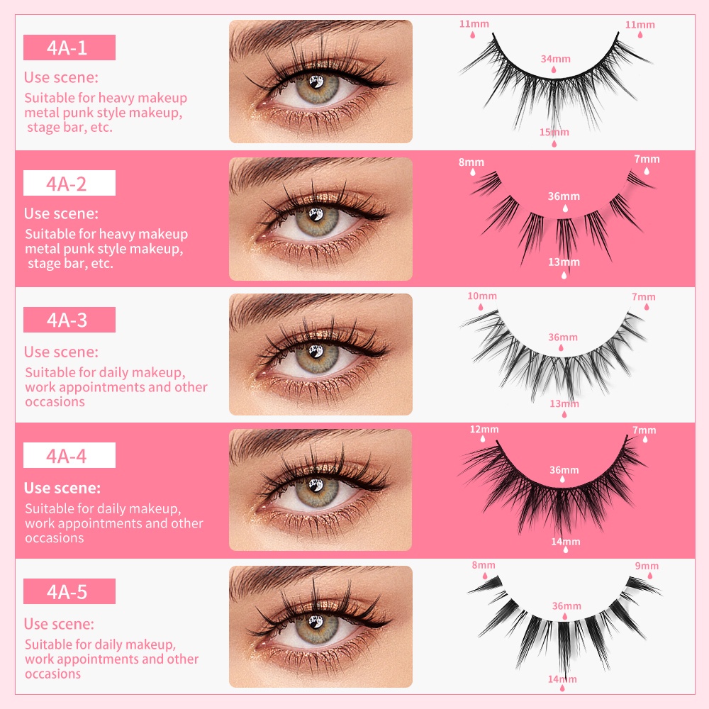 MAGEFY Bulu Mata Palsu Superfine Transparan Stem Eyelash 3D Eyelash Extension Lembut Eyelash 7343