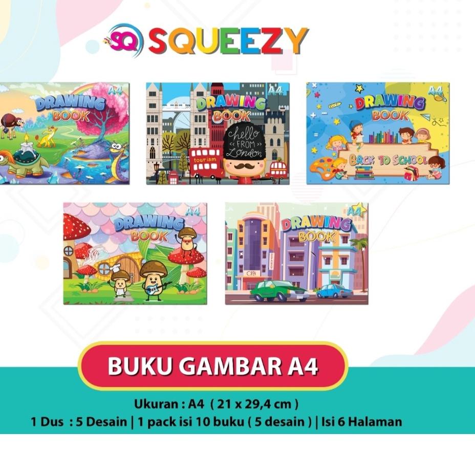 

Terlaku Buku Gambar A4 Squeezy 6 Lembar / pack 10 buku 44F**