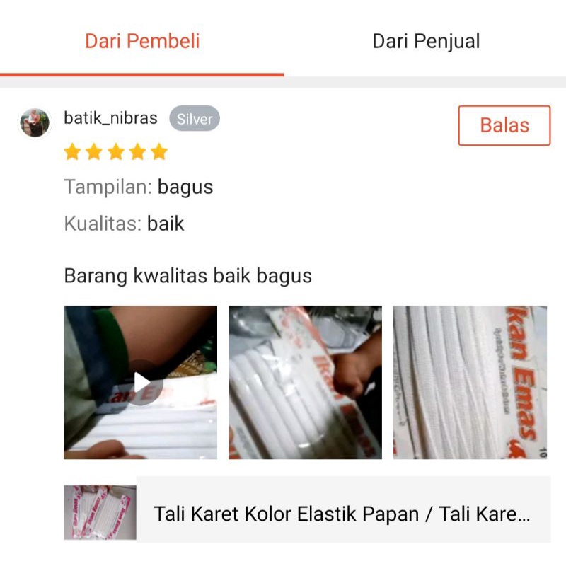Tali Karet Kolor Elastik Papan Elastis Celana Masker 1 Roll Murah Grosir/Perlengkapan Alat Jahit