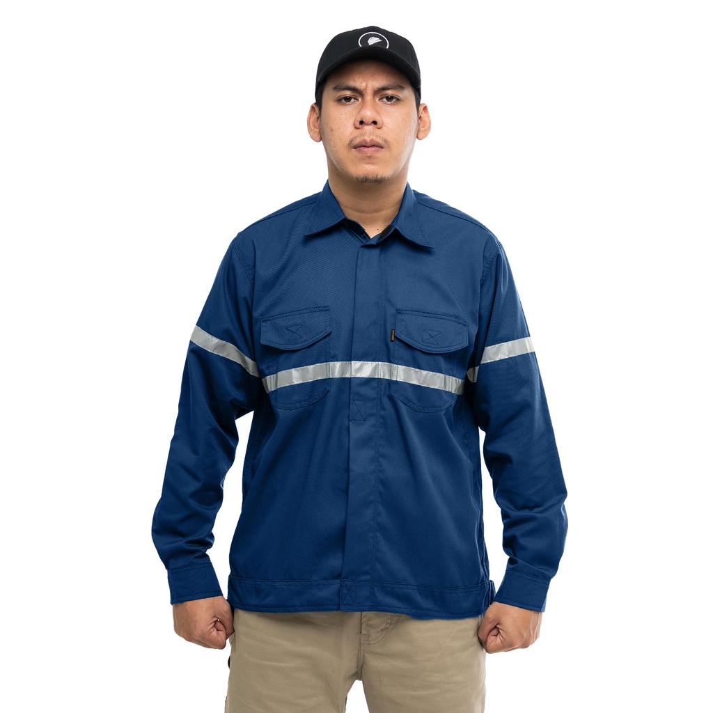 BREAKER SERAGAM WEARPACK KEMEJA LAPANGAN BIRU BY ENGINEER WORKWEAR