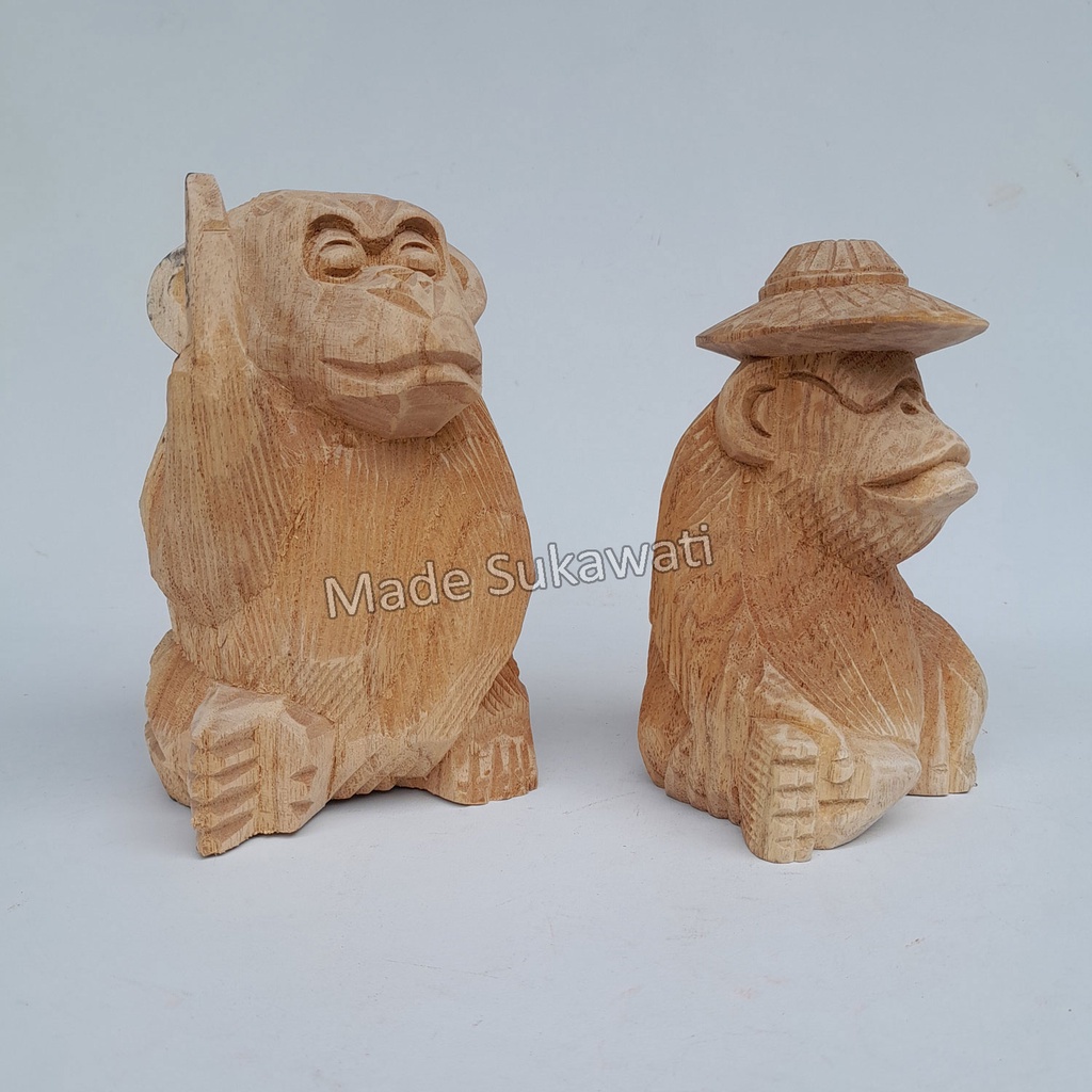 Patung Kayu monyet kera Kerajinan handmade Bali