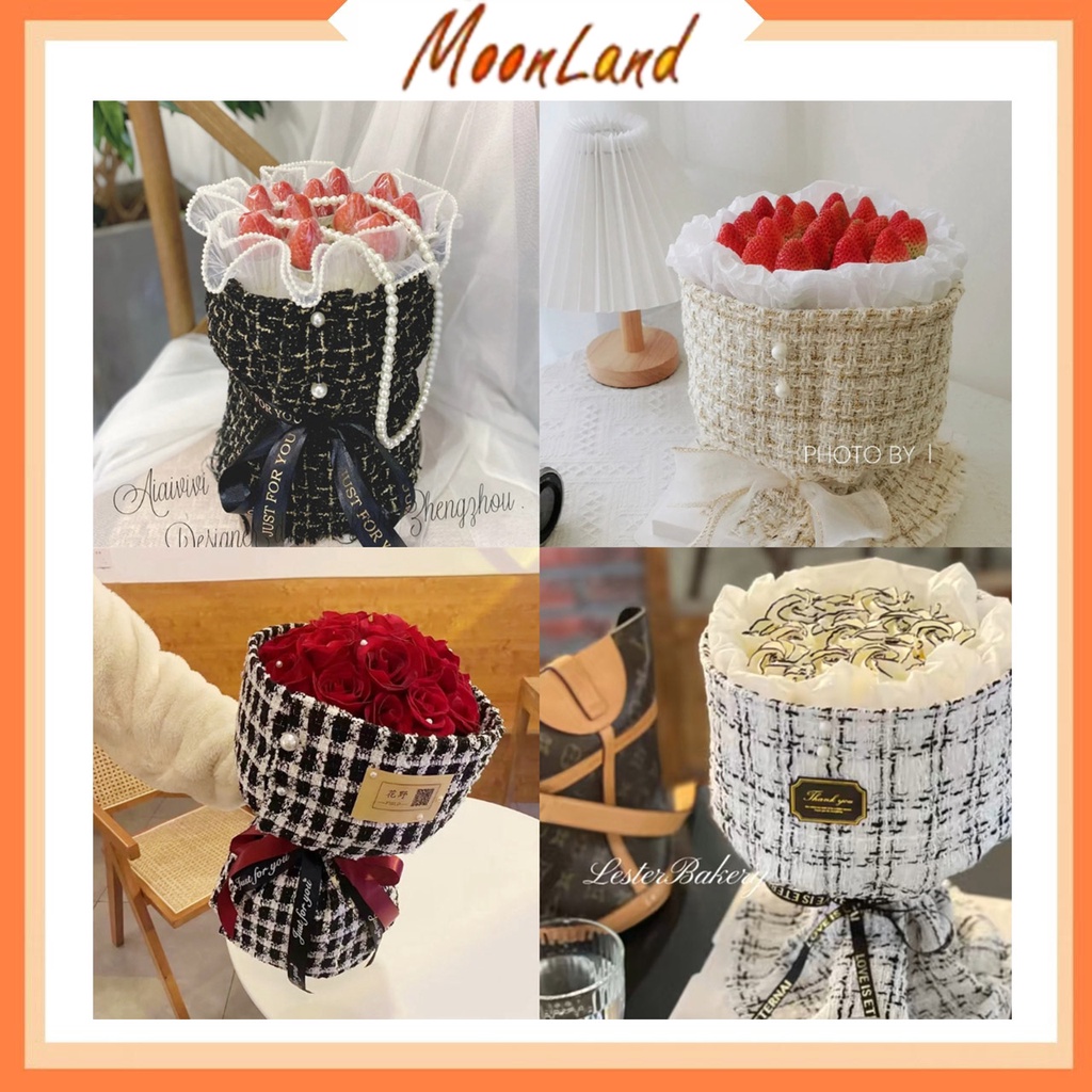 

MoonLand KAIN PEMBUNGKUS WRAP BUNGA MODEL TWEED KERTAS WRAPPING KOREAN STYLE TWEED FLOWER HAND BOUQUET KB6268
