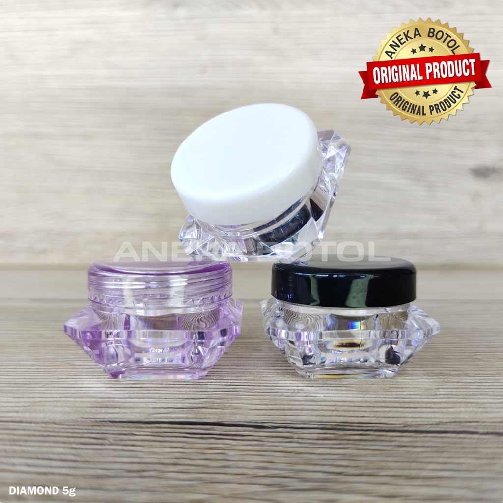POT CREAM DIAMOND 5 GRAM PLASTIK TUTUP WARNA WARNI / POT IMPORT EXCLUSIVE MURAH
