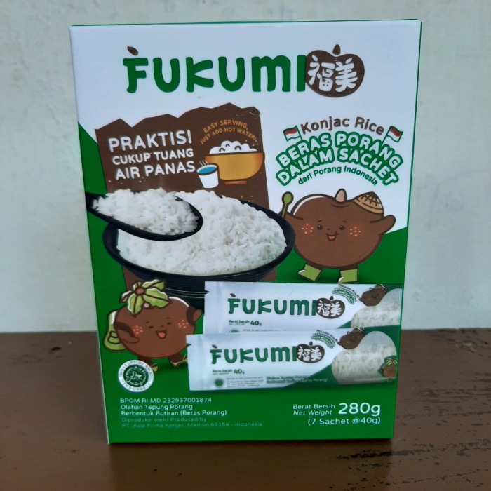 

Fukumi Beras Porang 1 Box Isi 7 Sachet @ 40 Gram