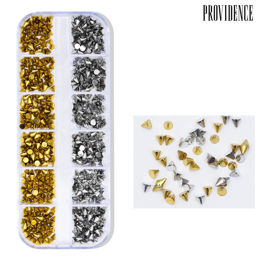 Providence 1kotak Pesona Nail Art Tidak Luntur Anti-Oksidasi Tahan Jatuh Yang Dapat Dilepas 12kisi DIY Rivet Gadis Kuku Aksesori Kecantikan Nail Salon Supply