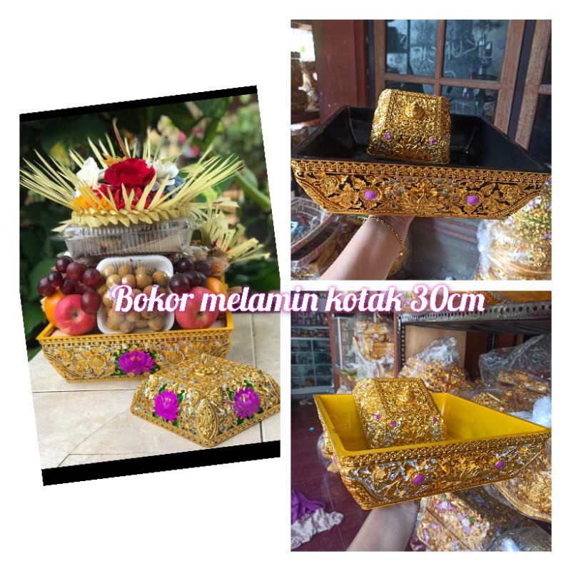 bokor kotak melamin 30cm premium Prada elit