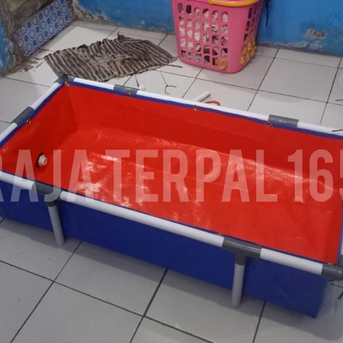 kolam terpal rangka pipa fullset A12 100x50x25cm
