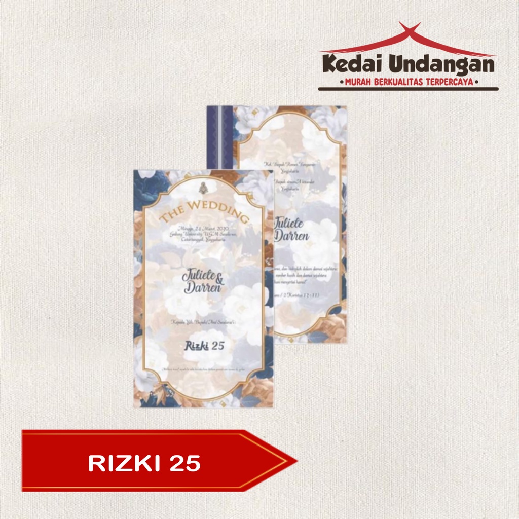 Kertas Blangko Undangan Pernikahan RIZKI 25 Harga Grosir FREE KATALOG