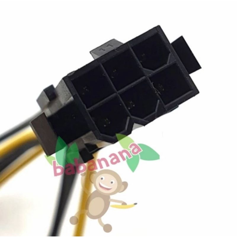 Kabel 6 pin to molex 1 to 3 splitter cabang converter adapter fan hdd