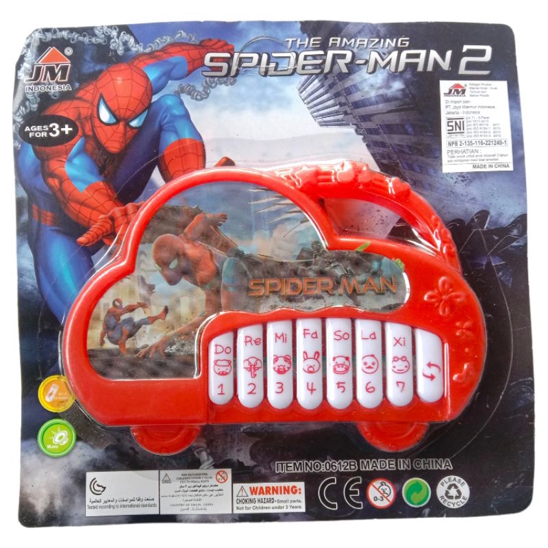 Mainan Piano Anak Cowok Motif Spiderman