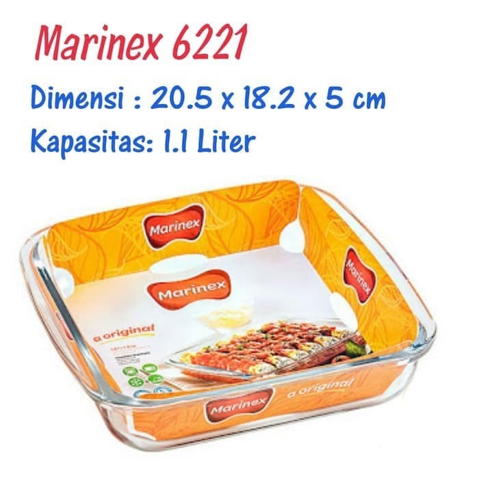 populer] Loyang kaca Marinex Segi Empat 1.1 lt 6221 Loyang Segi Kaca Marinex