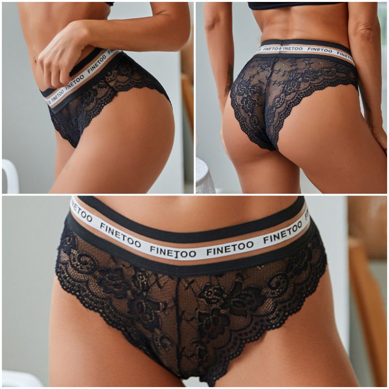 FINETOO FT52 Sexy Celana Dalam Wanita Brief Women Renda Elastis Panty Soft Full Lace