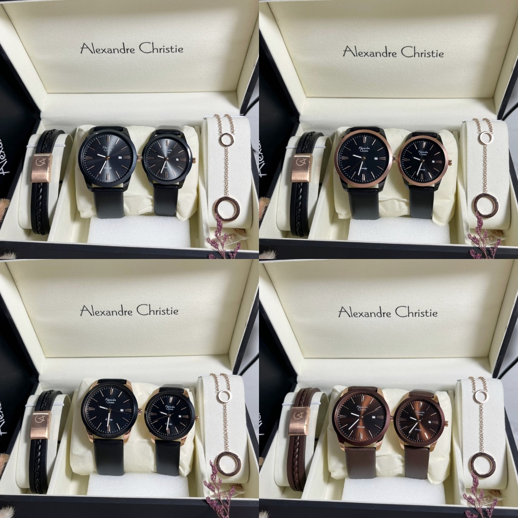 JAM TANGAN ALEXANDRE CHRISTIE AC 8668 BOX SET COUPLE ORIGINAL GARANSI RESMI 1 TAHUN