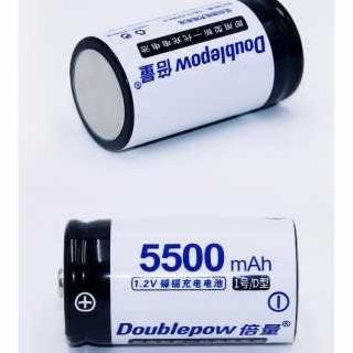 DOUBLEPOW BATERAI CAS D RECHARGEABLE 1.2V 5500MAH 2 PCS