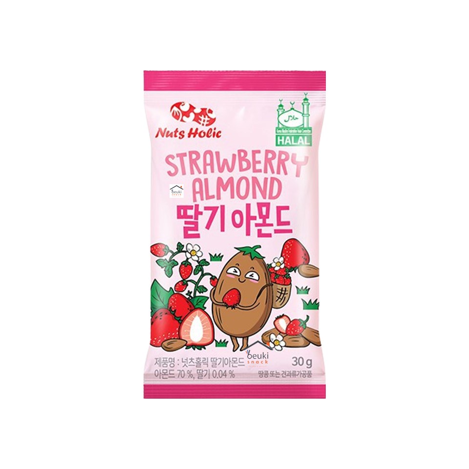 

Nuts Holic Strawberry Almond Kacang Impor dari Korea