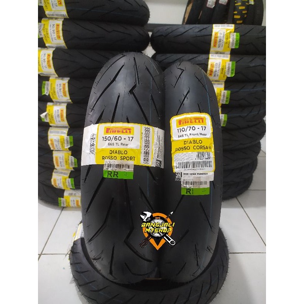 paket ban Pirelli 110/70-17 diablo rosso corsa 2 & 150/60-17 diablo rosso sport