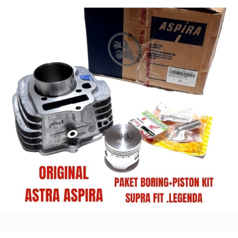 PAKET BORING PLUS PISTON KIT KFM SUPRA FIT LEGENDA SUPRA FIT NEW ORI ASTRA ASPIRA CYLINDER BLOK