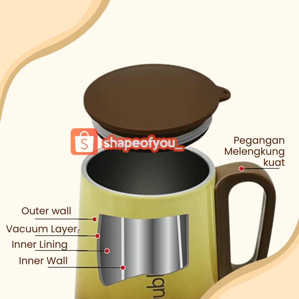 NEW Mug Gelas Cangkir Dubblin Rugby 270Ml Stainleess Tahan Air Panas Dingin Vacuum Flask