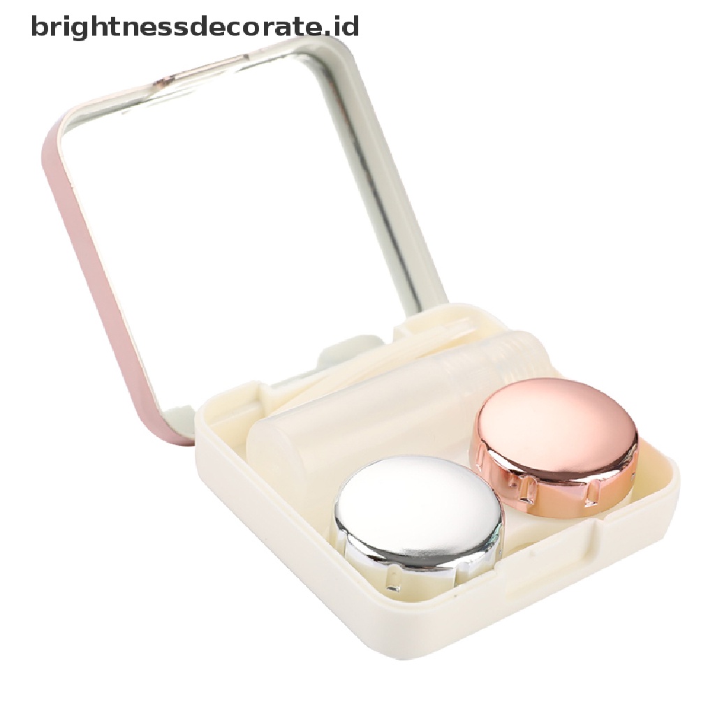 [Birth] Fashion Contact Lens Case Cermin Wadah Perendam Bisnis Travel Holder Kit [ID]