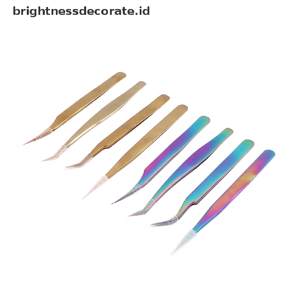 [Birth] 4pcs Set Pinset Ekstensi Bulu Mata Profesional Chameleon Tweezer Kit [ID]