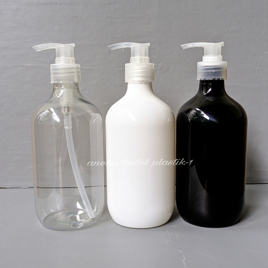 Botol Pump Lotion 500ml Pet Tebal Tutup Pump Bening / Botol Pump 500ml