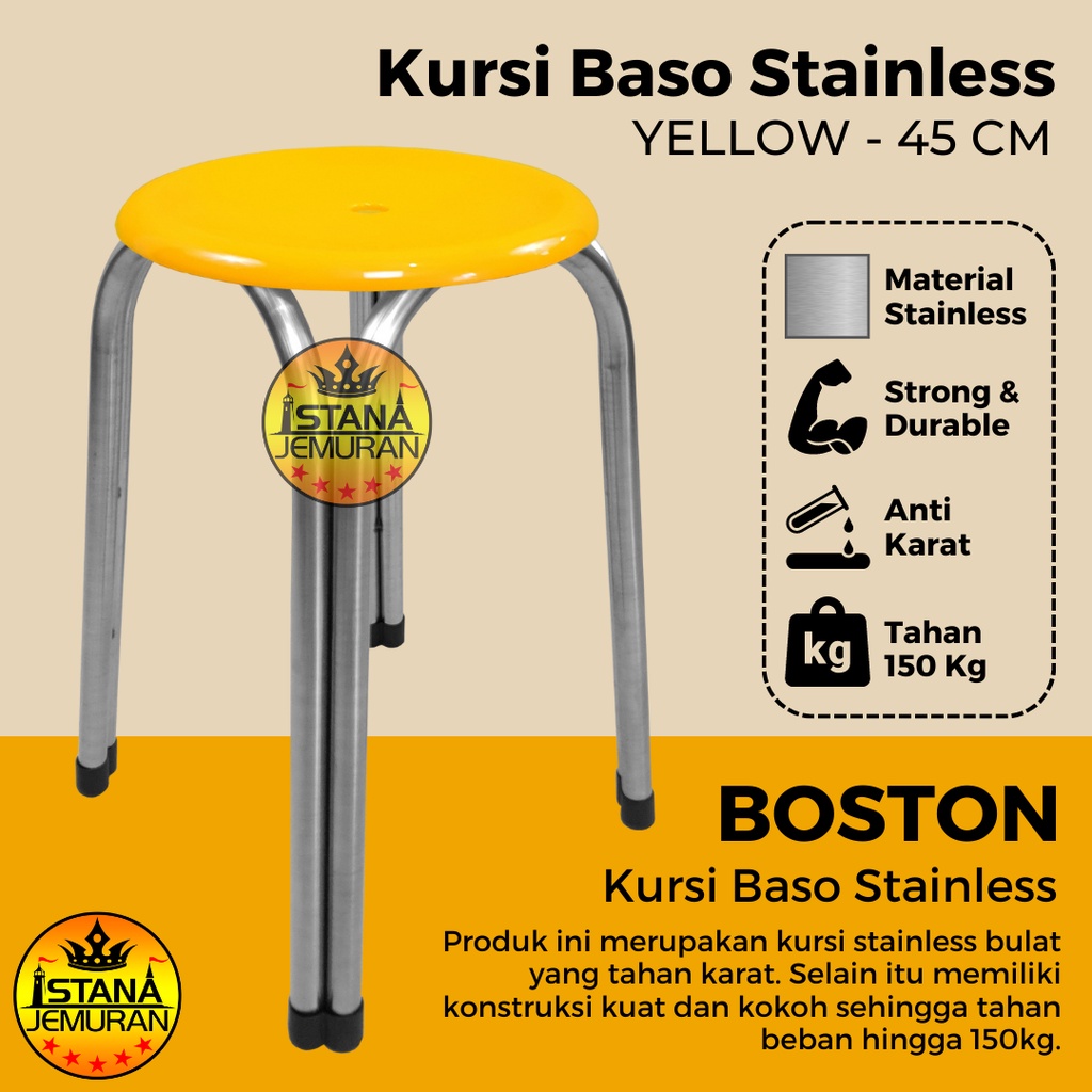 Jual Kursi Bulat Minimalis Stainless Kursi Bakso Stainless Steel Anti