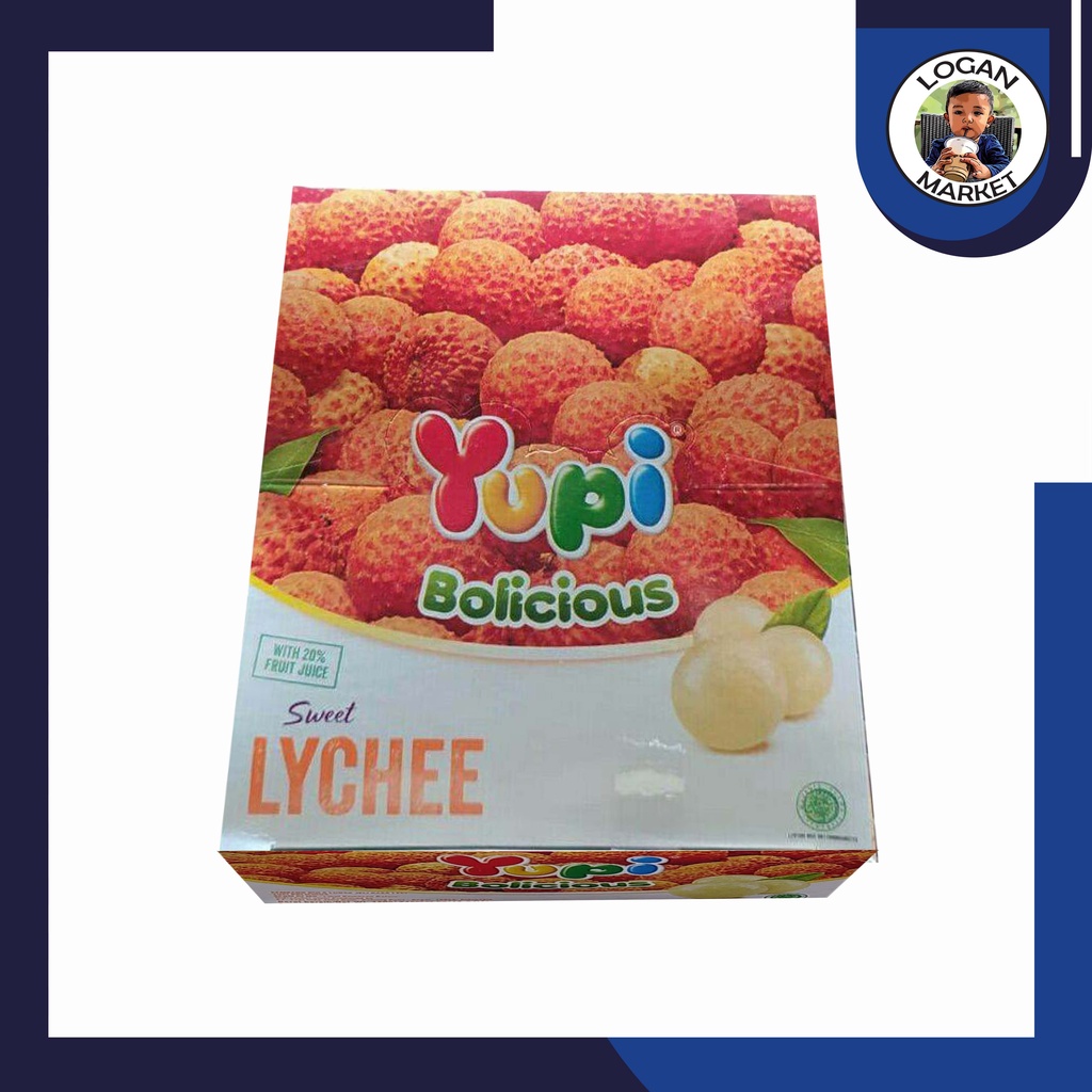 Permen Yupi Bolicious Lychee Leci Box Isi 24Pcs 24 Pcs