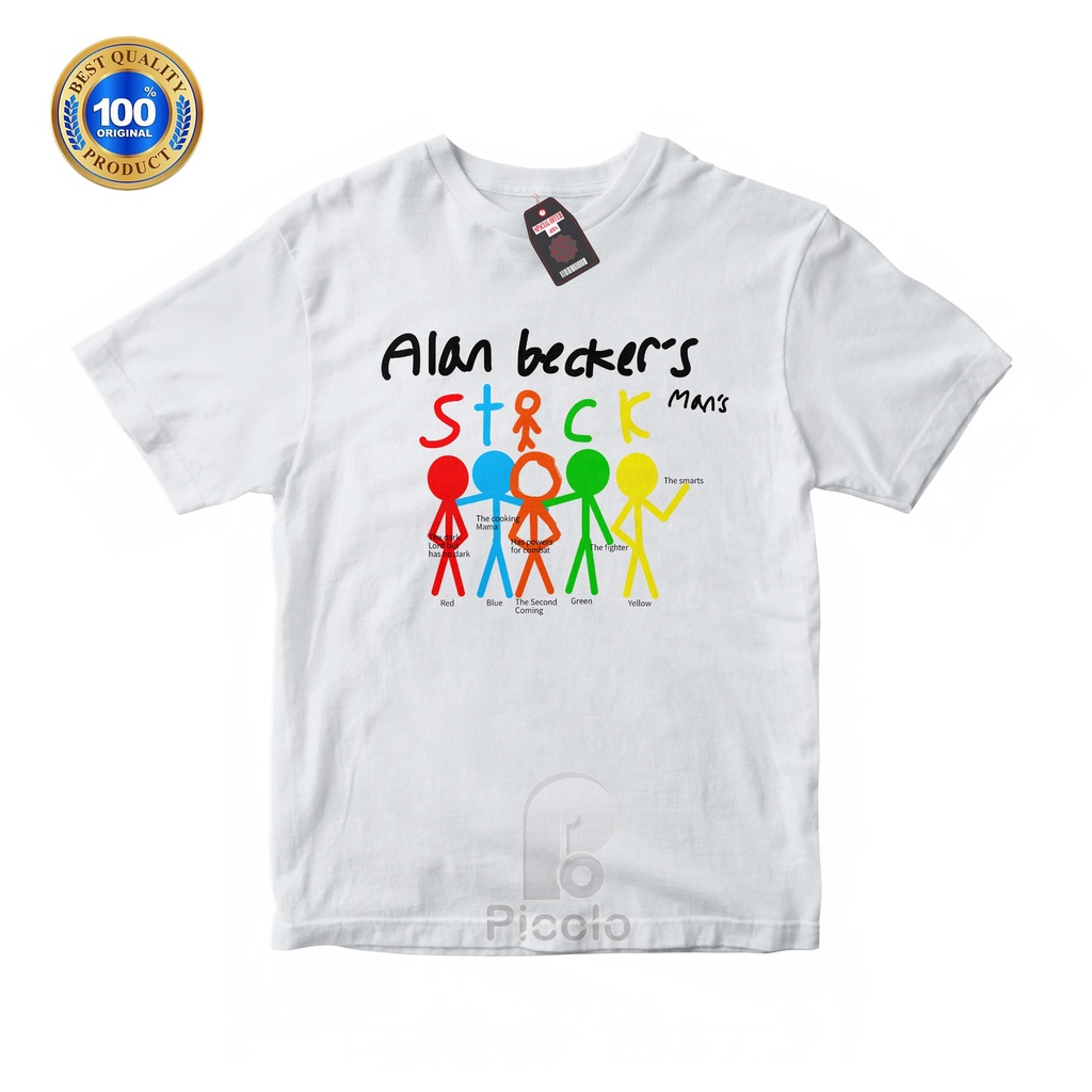 (FREE NAMA) BAJU KAOS ATASAN ANAK MOTIF ALAN BECKERS STICK MANS Bahan COTTUN