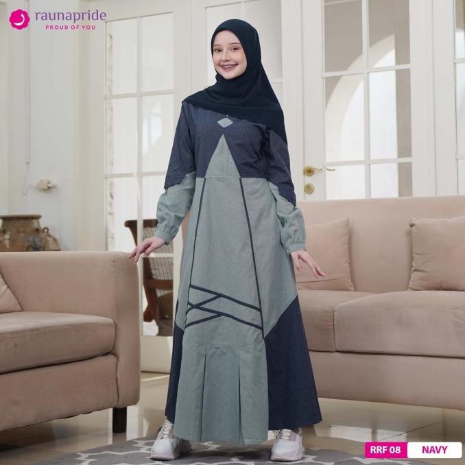 PROMO RAUNA - BAJU MUSLIM - SARIMBIT - GAMIS REMAJA MODESTY 08 NAVY STOK TERBATAS