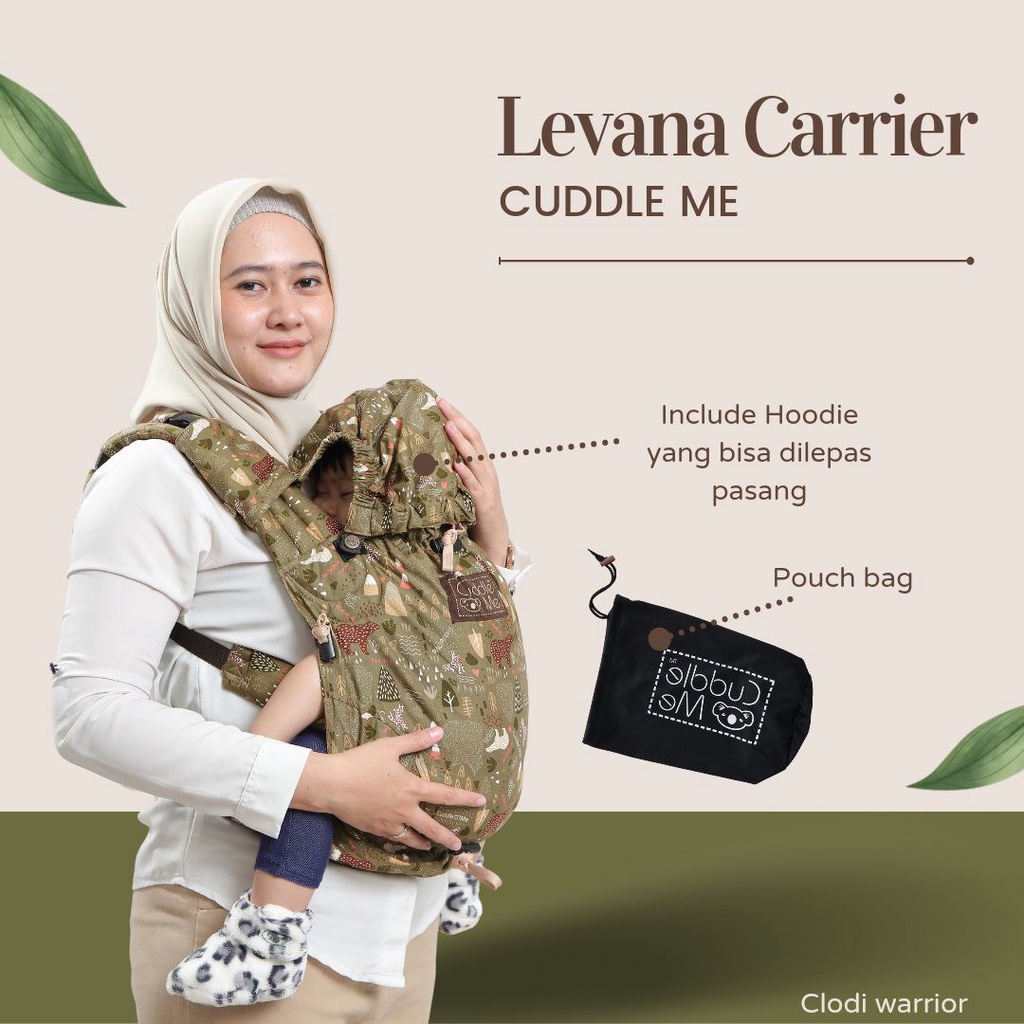 CUDDLE ME  LEVANA CARRIER  Gendongan bayi newborn aman untuk lahiran sesar nyaman stretchy empuk ergonomis support M shape