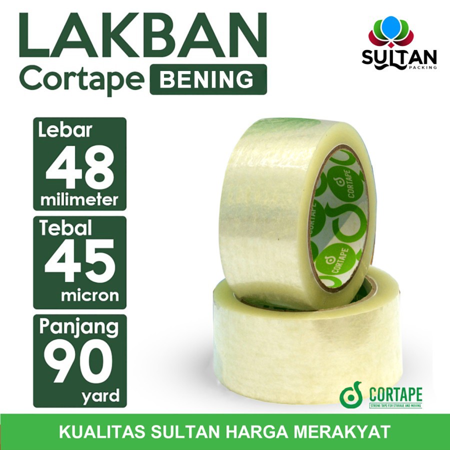 

Lakban Cortape Bening 48 mm x 90 yard Satuan