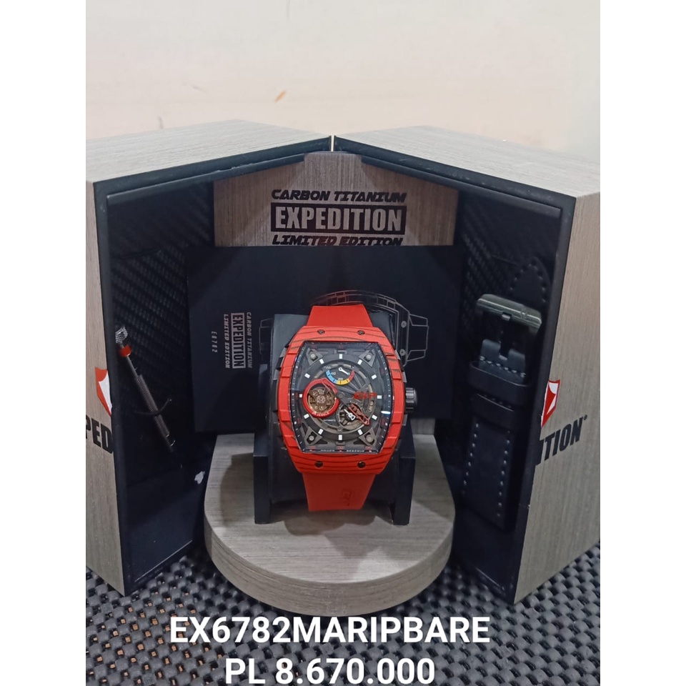 Expedition Pria E 6782 automatic titanium carbon Limited Edition Original  Jam Tangan Pria Titanium 