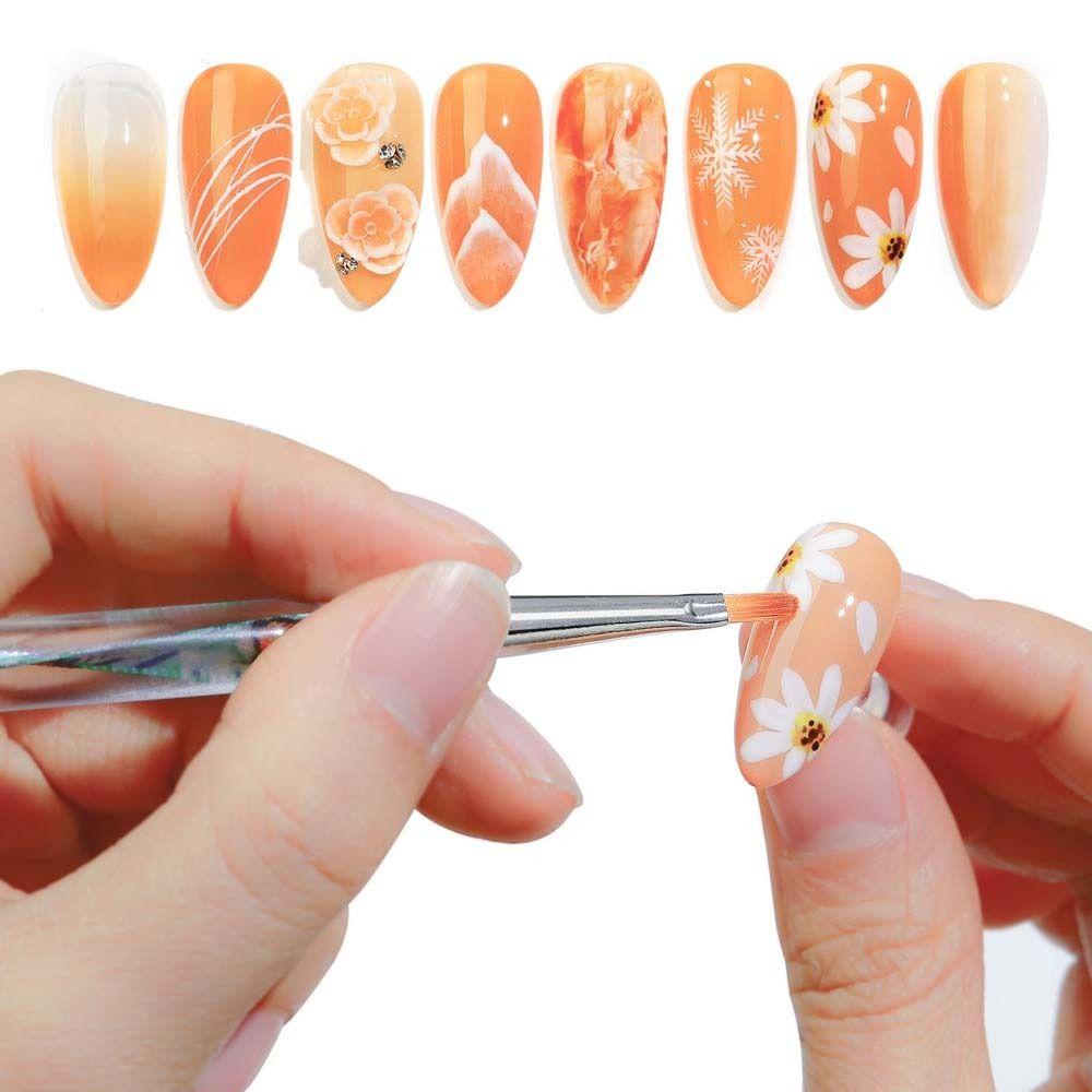 Agustina Kuas Cat Nail Art Profesional Ultra-Tipis Garis Alat Kecantikan Kuas Gambar Kuku Manicure UV Gel Extension UV Gel Nail Art Brush