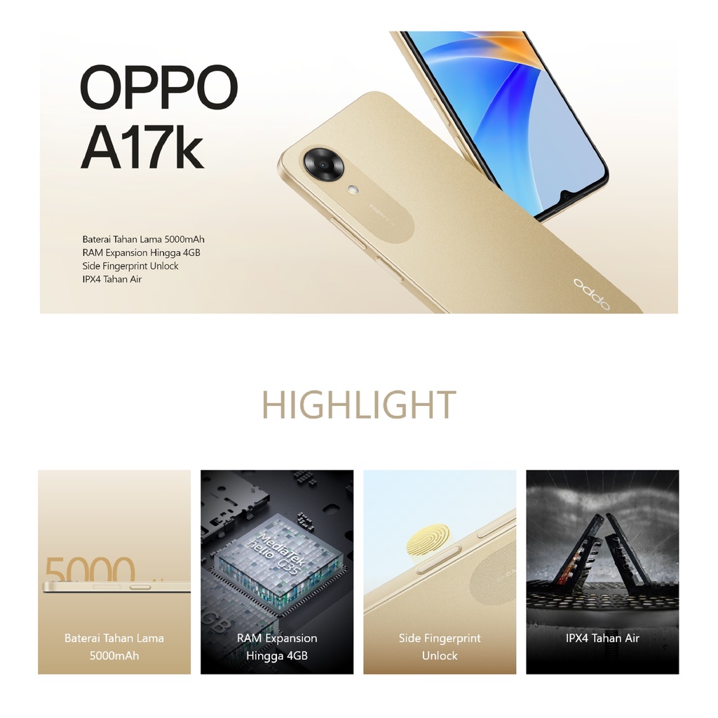 OPPO A17K 3/64 RAM 3 ROM 64 GB 3GB 64GB