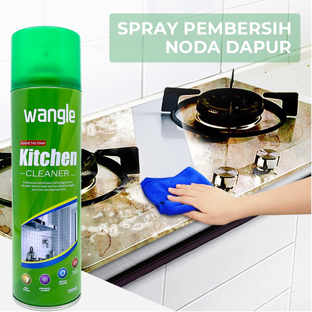 Cleaner Foam Wangle Kitchen Spray Pembersih Dapur Serbaguna Semprotan Penghapus Penghilang Noda Kerak Minyak Di Kompor Peralatan Lainnya Hemat Anti Ribet | GROSIRXPRESS